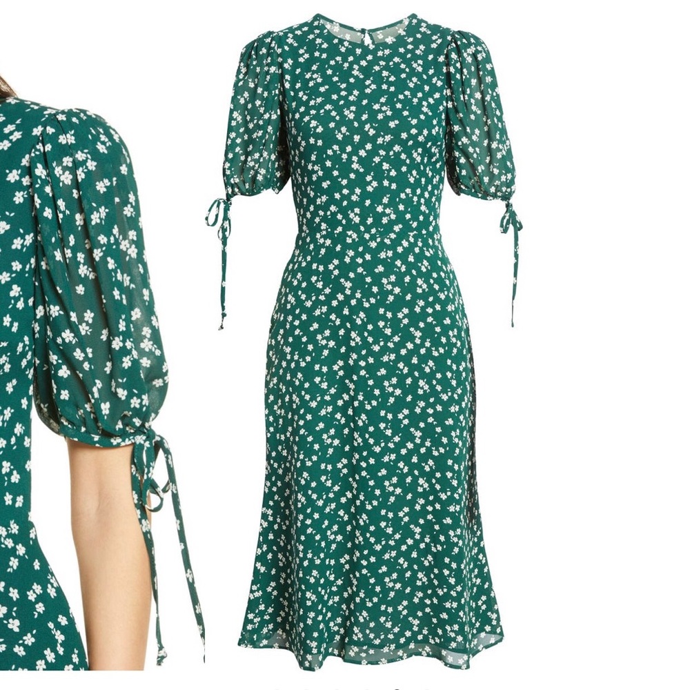 Reformation Oakley Floral Print Midi Dress